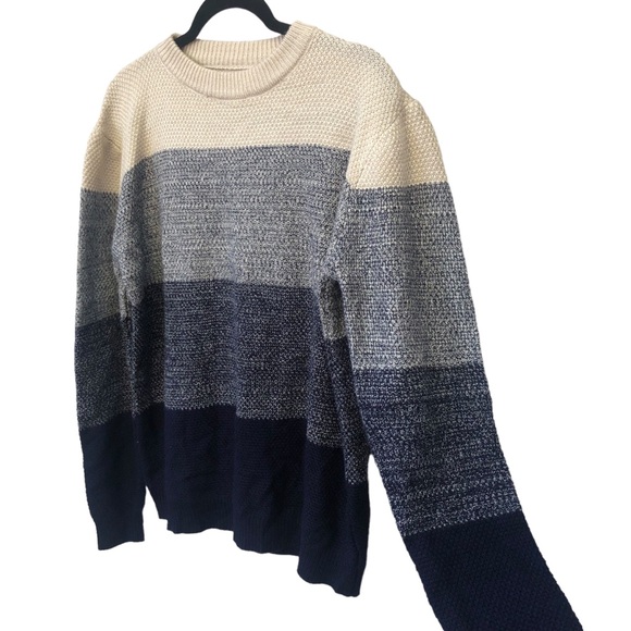 Khaki and Blue Striped Sweater size Medium - Picture 5 of 5